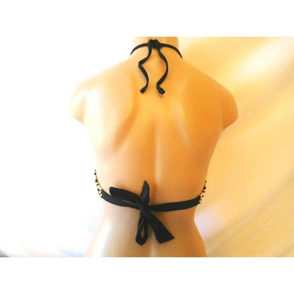 New TRINA TURK BLACK TRIANGLE TOP Swimwear Swim Bikini Top Padded Size 10 - Picture 8 of 10